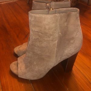 Same Edelman Peep Toe Suede Bootie